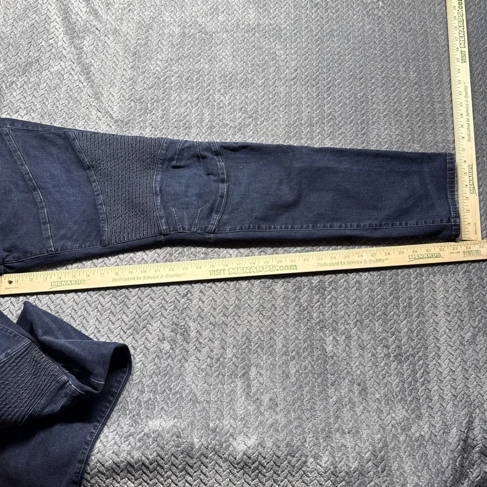 True Religion Rocco Men 38x33 Biker Moto Relaxed Skinny Denim Blue Jeans Stretch